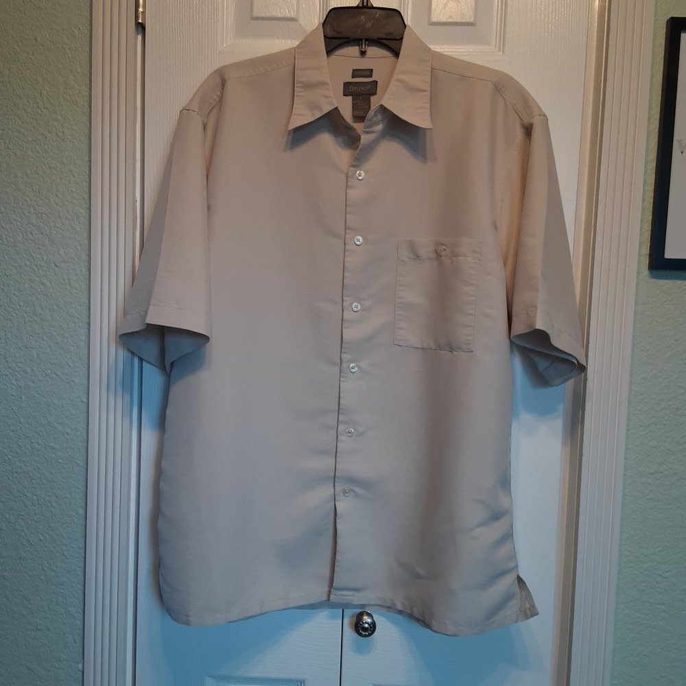 Bruno short sleeve sueded button down shirt L